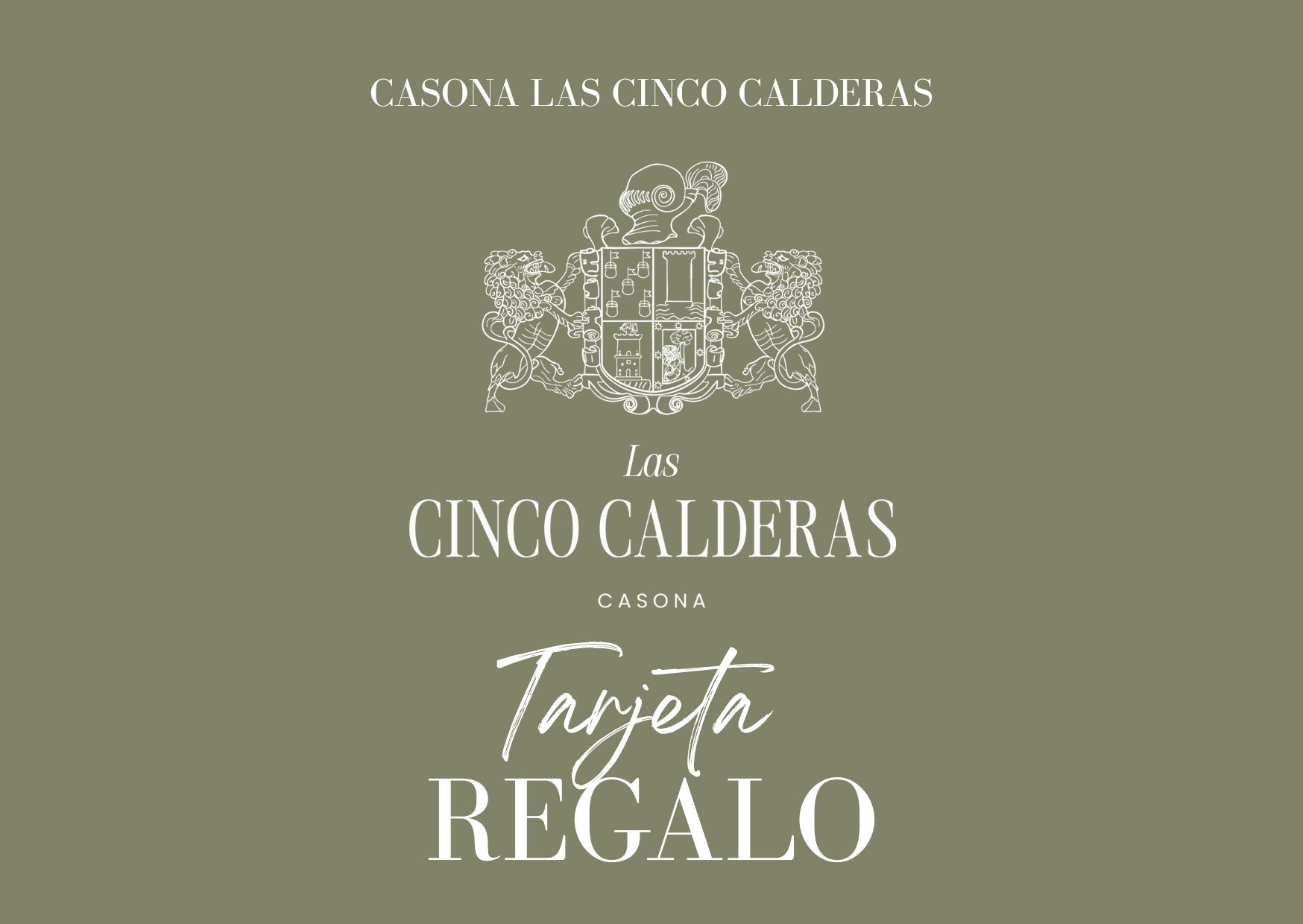 CASONA LAS CINCO CALDERAS TARJETA REGALO CASONA CINCO CALDERAS sin dedicatoria