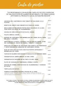 carta picoteo cinco calderas